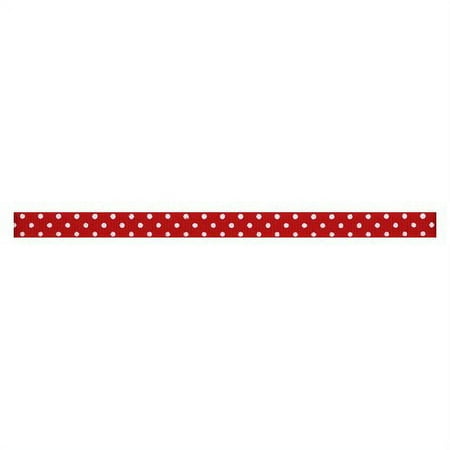 Swiss Dots Grosgrain Ribbon, 3/8", Red