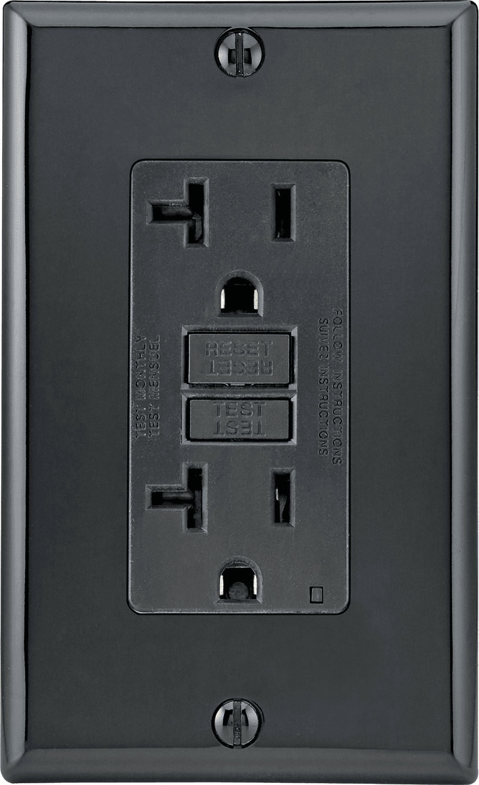 Leviton GFCI Receptacle in Black — UL Listed for US Residential Electrical Code Compliance, Drop-in NEC-Standard Wiring
