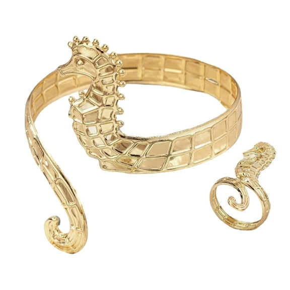 Seahorse Bracelet and Ring Fashionable Women's Jewelry Beach Vacation Accessory