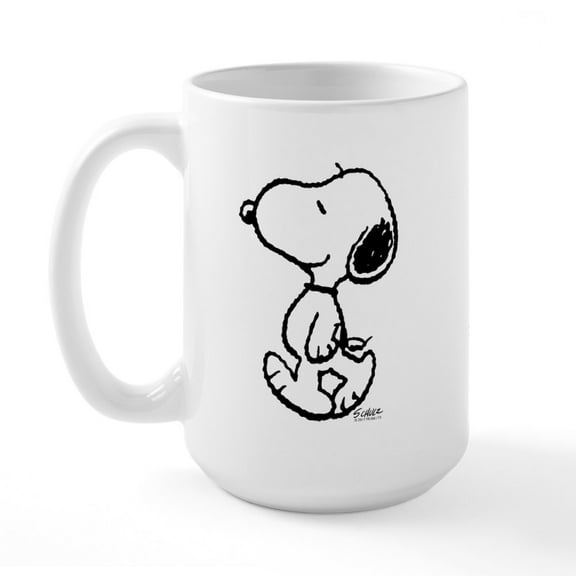 CafePress - Peanuts Snoopy Mugs - 15 oz Ceramic Large White Novelty Mug