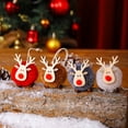 thumbnail image 5 of 1Pcs Christmas Cute Wool Felt Wooden Elk Pendants Tree Decorations Deer Craft Ornament for 2024 New Year Xmas Tree Decor, 5 of 5