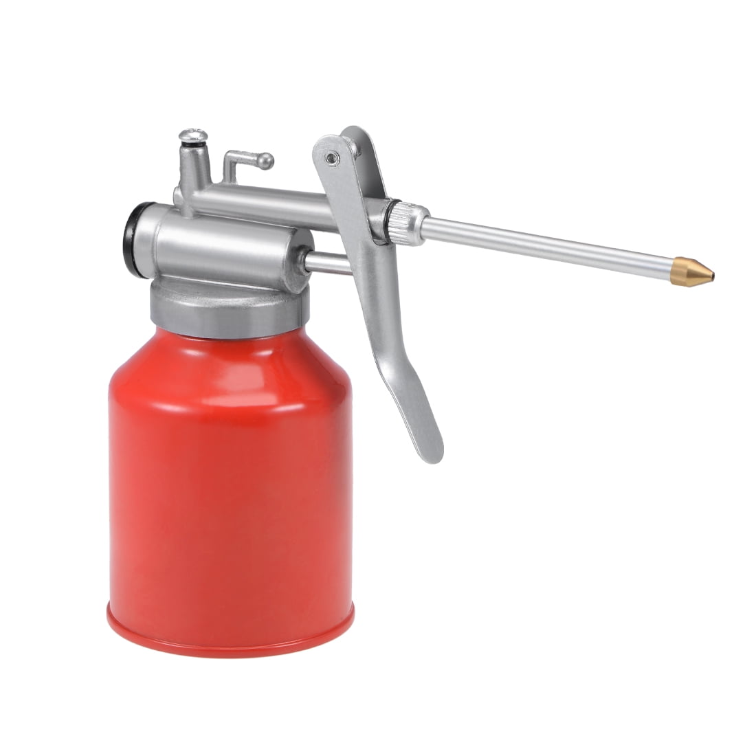 Oil Can Pump Oiler,250ML Metal High Pressure Lubrication Bottle Manual