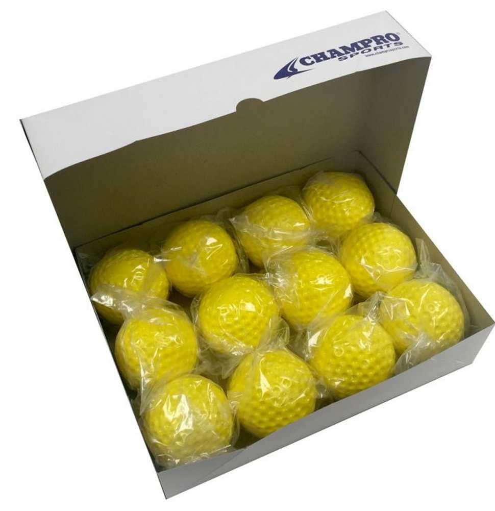 Soft Dimpled Baseball Yellow CBB-57 Dozen Champro Atec Pitching Machine Balls 