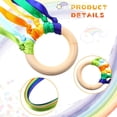 thumbnail image 5 of NOGIS 8 Pcs Rainbow Ribbon Wooden Waldorf Toys Creative Waldorf Hand Kite Set Streamers with Wood Ring Sensory Learning Educational Toy for Playroom Dancing Birthday, 5 of 7