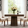 thumbnail image 3 of Square Dining Table for 4, 31.5" Small Farmhouse Kitchen Dinner Table with Wooden Pedestal Base, Space Saving Wood Dining Room Furniture for Living Room, Apartment, 3 of 7