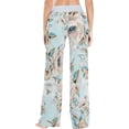 thumbnail image 4 of GZHJMY Women's Pajama Pants Decorative Flowers Pattern Comfy Stretch Sleepwear Womens Wide Leg Pants Casual Loose Yoga Sweatpants Comfy Lounge Pajama, X-Large, 4 of 7