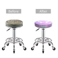 thumbnail image 5 of Round Bar Stool Seat Covers, Purple Sparkling Butterfly Elastic Round Chair Cover Stool Seat Slipcover Bar Stool Cushions Round Pad for 12-14 inch, 5 of 7