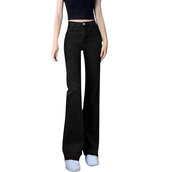REALiKUN Womens Jeans High Waisted Trendy Flare Bell Bottom Jeans Straight Leg Pants Work Casual Fall Fashion Jeans