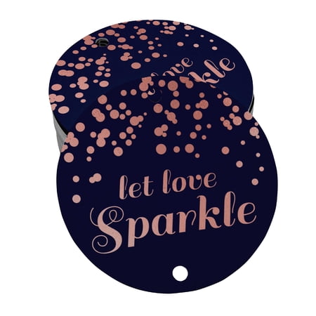 Inkdotpot Real Rose Gold Foil Let Love Sparkle Wedding Tags Favor Hang Paper Tags 100 Pieces