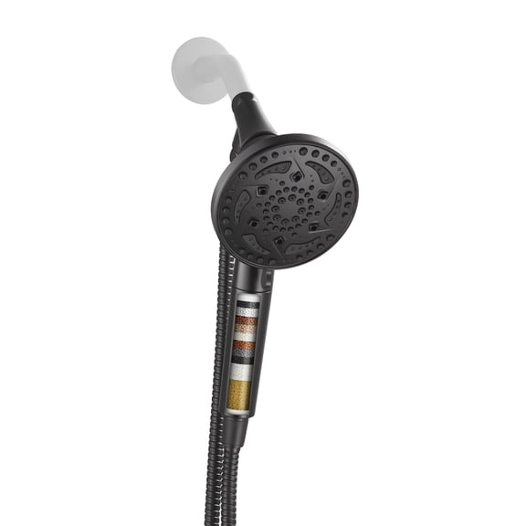 Cobbe 7 Spray Modes Filtered Multi-Function Detachable Shower Head 60-Inch Hose Matte Black