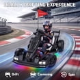 thumbnail image 4 of Licensed Porsche 36V Electric Go Kart for Kids,600W Drift Ride on Toys Ages 6-12, Adjustable Seat,LED Lights, 2 Speed Mode, Black, 4 of 10