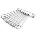 thumbnail image 4 of Spencer 10PCS Large Safety Pins, 3 Inch Heavy Duty Safety Pins Assorted, Big Safety Pins for Clothes, Metal Spring Lock Pins for Blanket Crafts Skirts Kilts Brooch Making, Silver, 4 of 9