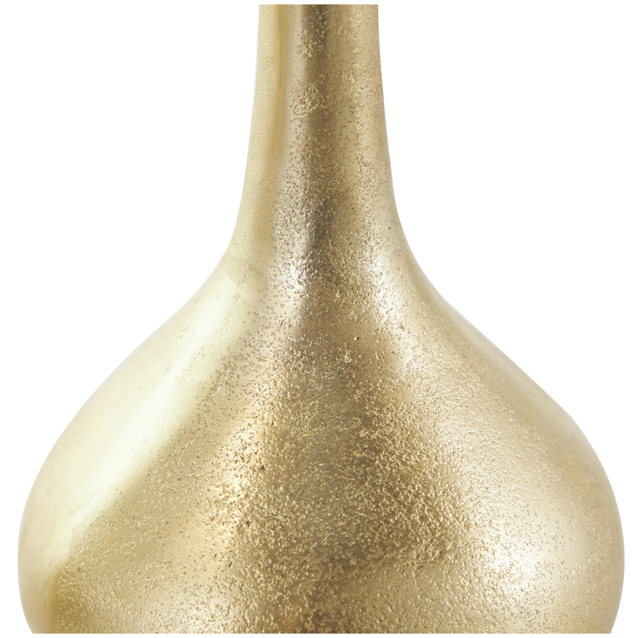 CosmoLiving by Cosmopolitan 5"W, 8"H Gold Aluminum Metal Vase with Varying Shapes, Set of 3