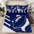 thumbnail image 2 of Homewish Cartoon Navy Rugby Queen Sheet Sets for Boys, American Flag Print Flat Sheet, Modern Football Sport Queen Fitted Sheet, Lightweight Room Decor, 4pcs, 2 of 7