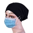 thumbnail image 2 of Gkeoshab Beanie Women's Cotton Muslim Headscarf Hat Buttoned Solid Color Dustproof & Hair fall Prevention Inner Turban Cap for Daily Wear Bucket Hat, 2 of 2