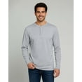 thumbnail image 4 of Real Essentials 3 Pack: Men's Cotton Long Sleeve Henley T-Shirt - Casual Work Activewear Tee (Available In Big & Tall), 4 of 4