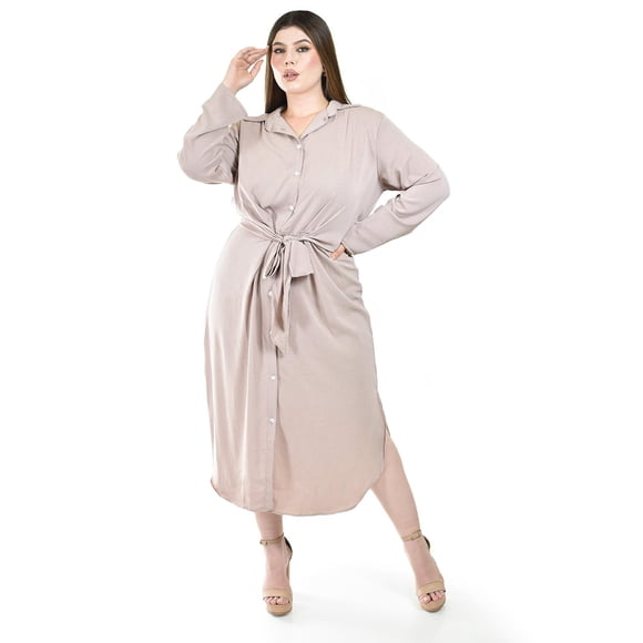 Vestido Camisero Roman Fashion Beige Talla 40