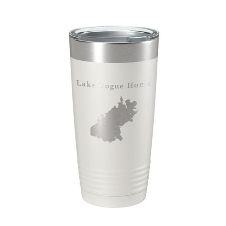 

Lake Bogue Homa Map Tumbler Travel Mug Insulated Laser Engraved Coffee Cup Mississippi 20 oz White