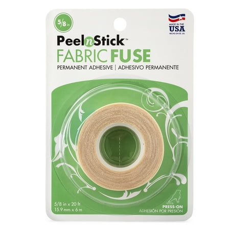 HeatnBond PeelnStick Fabric Fuse Hem Tape 5/8 inch x 20 Foot Roll, Clear