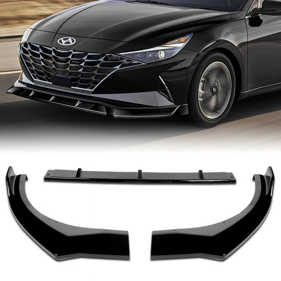 For 2021-2023 Hyundai Elantra Painted Black Front Bumper Body Kit Spoiler Lip