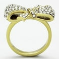 thumbnail image 3 of Luxe Jewelry Designs Women's Gold IP Knots and Bows Design Stainless Steel Ring with Crystals - Size, 3 of 4