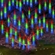 thumbnail image 4 of Paquete de 1/2/4 luces de lluvia de meteoritos para exteriores, 50 cm, 8 tubos, luces de carámbanos navideños, luces de lluvia que caen para decoración navideña de árboles, 4 of 5