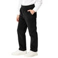thumbnail image 6 of Nekdswn Boys Corduroy Pants Button Front Elastic Waist Trousers with Pockets Trendy Straight Leg Open Bottom Pants Fall School Outfits, 6 of 8