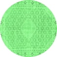 thumbnail image 1 of Ahgly Company Indoor Round Abstract Emerald Green Modern Area Rugs, 3' Round, 1 of 4