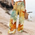 thumbnail image 2 of Jxximdong Pants for Women Women's Retro Printed Fashionable Drawstring Loose Pants High Waisted Casual Pants Wide Leg Pants Purple XL Trousers, 2 of 5