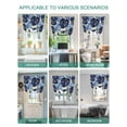 thumbnail image 5 of Blue Palm Leaves Tie Up Curtains for Windows 45 Inch Length Balloon Curtains Kitchen Adjustable Balloon Window Shade Farmhouse Summer Beige Tropical Plants Tie Up Bathroom Curtain Window 34"x45", 5 of 6