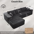 thumbnail image 3 of Vcatnet 106'' Modular Sectional Sofa Couch Corduroy L Shaped Modern Minimalist Couches for Living Room, Gray, 3 of 10