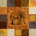 thumbnail image 2 of Pinto, Patricia 26x26 Black Ornate Wood Framed with Double Matting Museum Art Print Titled - African Collage II, 2 of 4