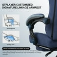 thumbnail image 6 of GTPLAYER Pocket Spring Cushion Gaming Chair with Footrest&&Linkage Armrests Ergonomic Office Chair, Blue, 6 of 9