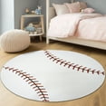 thumbnail image 5 of ZENELESS Kids Baseball Area Rug,Print Children Circle Carpet,Non Slip Soft Playmat Rug for Playroom Children Toddlers Bedroom(47" Diameter Round), 5 of 9