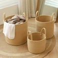 thumbnail image 3 of Extra Large Handwoven Cotton Rope Laundry Basket - Natural Hamper with Handles for Bedroom & Bathroom Storage, 3 of 7