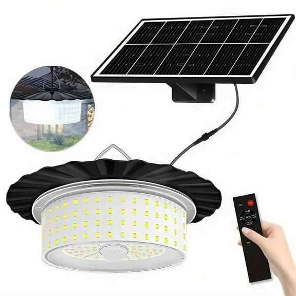 Solar Shed Light with 244 LED 360° Glow | Waterproof Remote Control for Indoor/Outdoor Use | Portable for Shed, Camping, Gazebo & Patio | Energy Efficient with Long-Lasting Battery | Motion Sensor