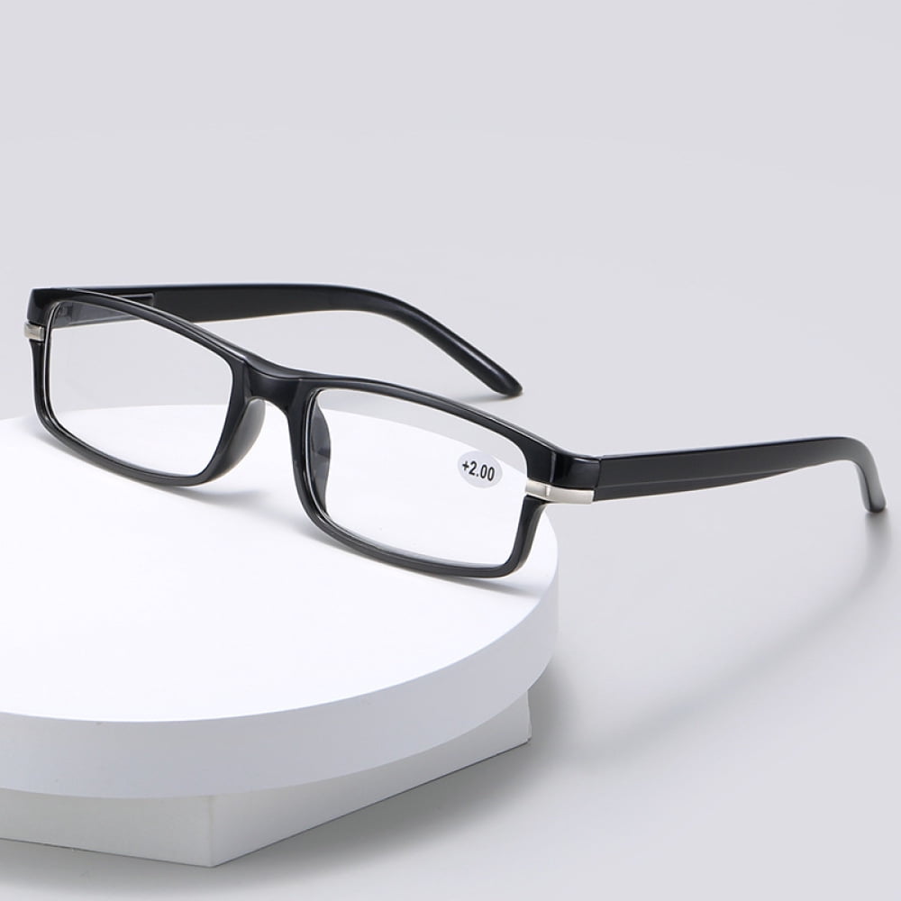 3 Pairs of Retro Lightweight Presbyopic Glasses +3.00, Spring Hinge Rectangular Black Reading Glasses 3.00 for men and women