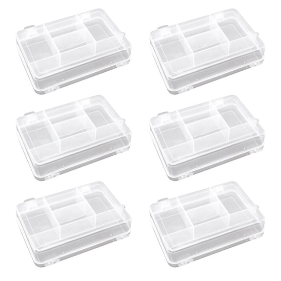 Necvior Multifunctional Plastic Storage Container With 5 Dividers Ideal For Sewing Supplies And Small Parts 5 Compartments
