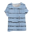thumbnail image 4 of Short Sleeve Shirt for Women V Neck Cotton T Shirts for Women Striped Tops for Women 2025 Plus Size Spring Clothes for Women 2025 Reorders, 4 of 4