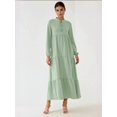 thumbnail image 4 of Textured Long Sleeve Crew Neck Maxi Dress, 4 of 5