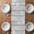 thumbnail image 4 of Table Runner 72 Inches Long for Kitchen Dining, White Dandelion Dresser Scarf Farmhouse, Dining Table Decorations for Wedding/Parties, Spring Flowers Plants Vintage Gray Wood 13 x 72 In, 4 of 8