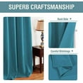 thumbnail image 3 of Blackout Thermal Insulated Living Room Curtains 84 inches Long Kids Boys Room Curtains for Bedroom - Room Darkening Window Treatment Grommet One Panel, Turquoise Blue, 52'W x 84'L, 3 of 6
