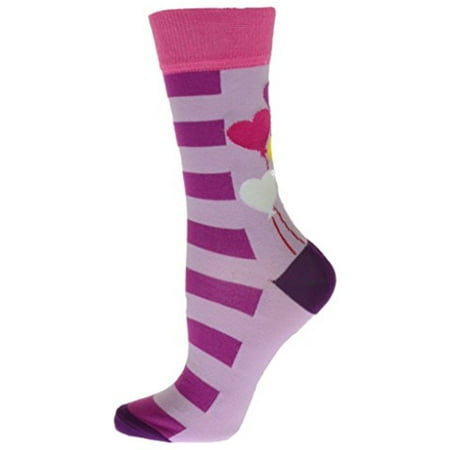 

Sierra Socks Cotton Crew Balloon and Stripe Pattern Socks (Shoe Size: 4-10 PINK/WHITE)