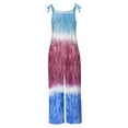 thumbnail image 4 of Usmixi Jumpsuits for Women Loose Comfort Cotton Linen Fashion Adjustable Strap Baggy Wide Leg Pocket Long Jumpsuits Overalls Summer Formal Tie-Dye Round Neck Sleeveless Maxi Rompers Blue xl, 4 of 4