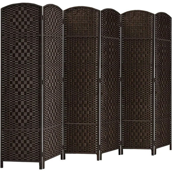 Room Divider, Room Dividers and Folding Privacy Screens, 16" Privacy Screen 6 Panel Room Divider Wall Partition Room Dividers,6 ft.Tall Panle Screen Portable, Dark Coffee