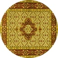 thumbnail image 1 of Ahgly Company Indoor Round Persian Yellow Traditional Area Rugs, 6' Round, 1 of 4