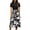 A-Black White, variant on UVN Summer Dresses for Women Short Sleeve Ribbed Casual Midi Dress Ladies Floral Print Sundress with Pockets
