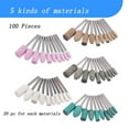 thumbnail image 4 of 𝐋𝐮𝐨 𝐤𝐞 100 Pcs Rotary Polishing Bits, 1/8 Inch Shank Abrasive Polishing Tips Buffing Kits for Dremel Rotary Tool (Abrasive Stone/Rubber/Sesame/Cowhide/Wool), 4 of 5
