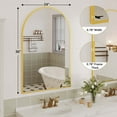 thumbnail image 2 of Arch Bathroom Mirror, Wall Mounted Vanity Metal Frame Mirror for Bedroom, Entryway, Living Room, 2 of 11