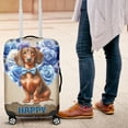 thumbnail image 4 of Dachshund Proud Dad Happy Father's Day Travel Luggage Cover Wiener Dog Lover Gifts Idea Suitcase Dust Protective Decor - 02008, 4 of 5